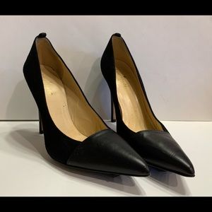 COPY - Kate Spade black suede w leather toe heels